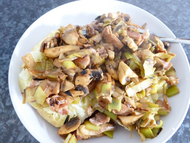 mushrooms, leak, bacon and stilton 1