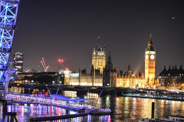 Westminster at night viewed from the Southbank. 